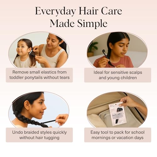 Kitsch Elastic Hair Tie Cutter Tool - Black, 3pc Set - color: Black