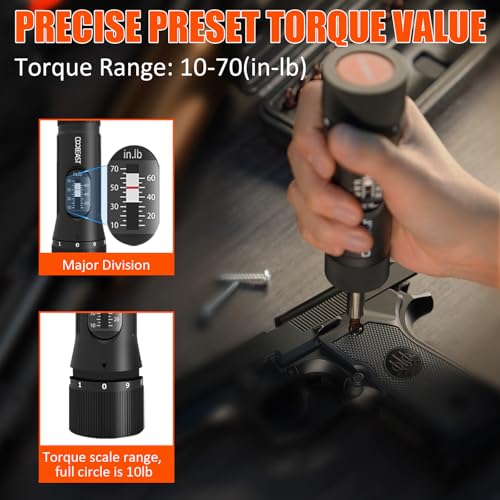 coobeast 49Pcs Preset 1/4” Drive Torque Screwdriver with S2 Bits | Torque Wrench Screwdriver Set, for Maintenance,Tools,Bike Repairing,Mounting,Inch Pound Torque Range 10-70 In-lb - size: 49 PCS