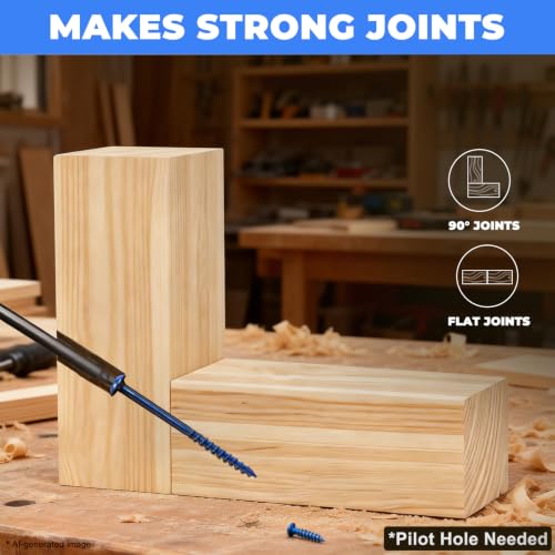 Pocket Hole Screws #8 x 2 inch, 320PCS,Blue Coated - size: #8 x 2"
