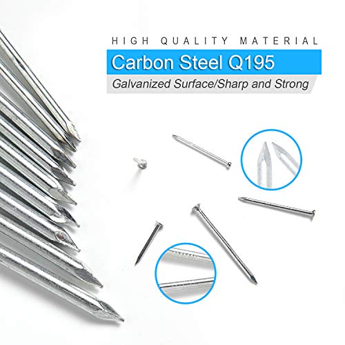 376PCS Galvanized Nails Kit with Storage Box, 6 Sizes for Hanging Pictures - style: 376pcs Galvanized