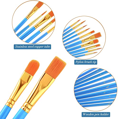 AROIC Painting Brush Set, 30 Packs/300 Pieces, Nylon Brush Head - size: 300pcs