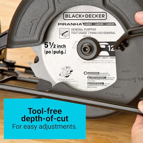 BLACK+DECKER 20V 5-1/2" Cordless Circular Saw, Bare Tool Only (BDCCS20B)