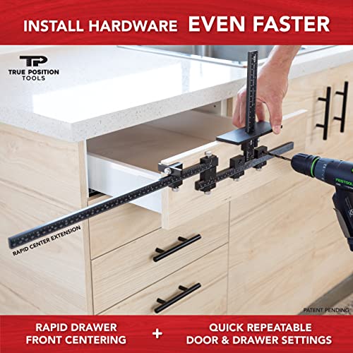 True Position Tools PRO Cabinet Hardware Jig - Install Drawer Front Handles and Knobs Faster - Made in USA - Hand Calibrated - size: PRO