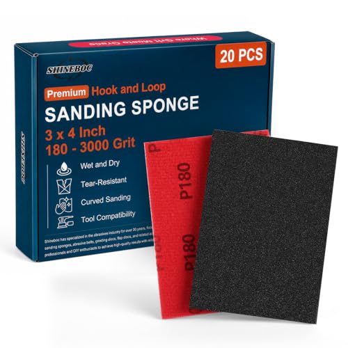 Shinboc 20 PCS Sanding Sponge, 180-3000 Grit Sand Paper Assortment Pack - style: Mix Grit