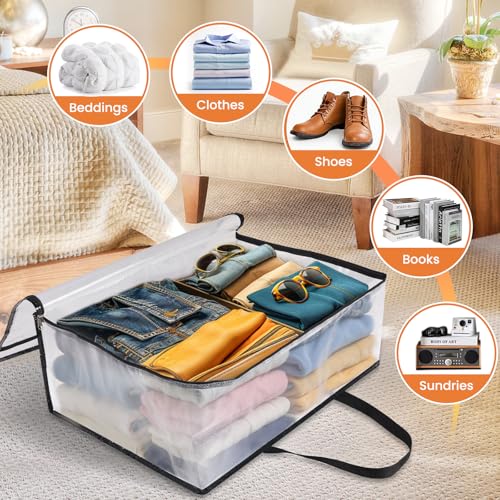 TasticTotes 6 Pack Clear Storage Bags for Comforter, Clothes & Bedding, 60L - size: 60L