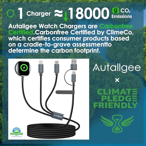 Airplane Travel Essentials Multi Charging Cable for Apple Watch Charger - color: Black, size: 1pack-4ft