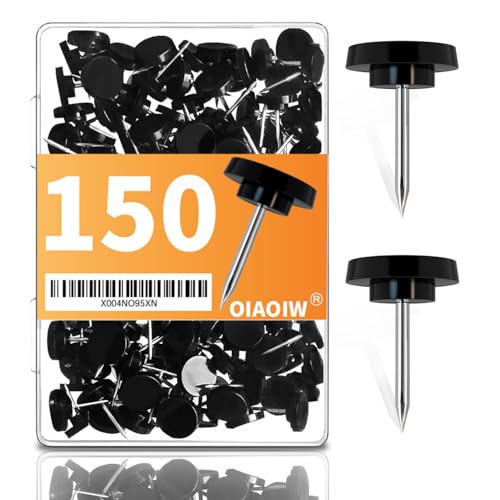 150PCS Black Thumb Tacks for wall Push pins for wall thumbtacks for Hanging - color: Black
