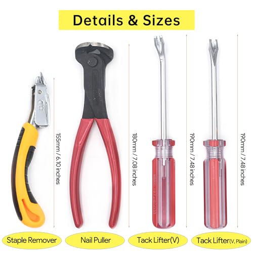 Upholstery Staple Remover Nail Remover Tools, 4 in 1 Kit