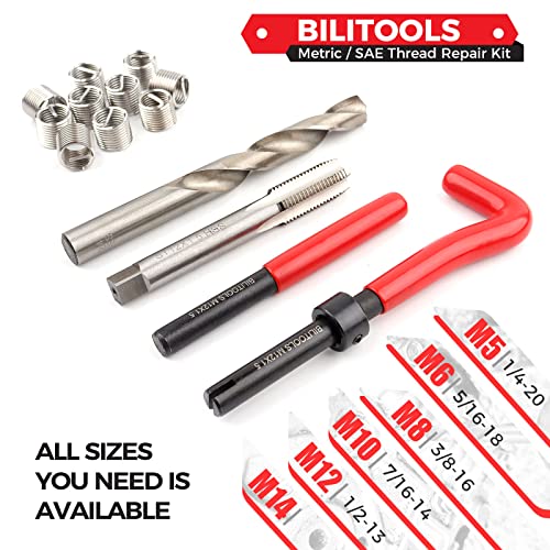 BILITOOLS M10x1.5 Thread Repair Kit, HSS Drill Helicoil Repair Kit Metric - size: M10 x 1.5, style: Metric