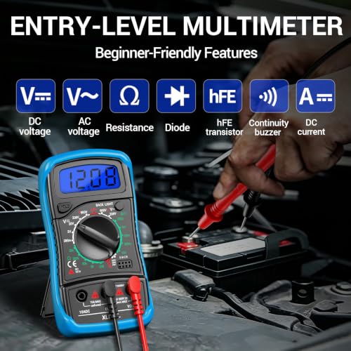 ANENG Digital Multimeter with Case, AC/DC Voltmeter, Ammeter and Ohmmeter - color: Blue