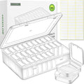 Bead Organizer Box, 30pcs Small Clear Plastic Storage Containers, Craft Storage Box Features Hinged Lid and Labels, Mini Boxes for Bracelets, Jewelry, Diamonds, Clay Beads, Screws, Seeds, Small Parts - size: 1 Pack 30 Pcs