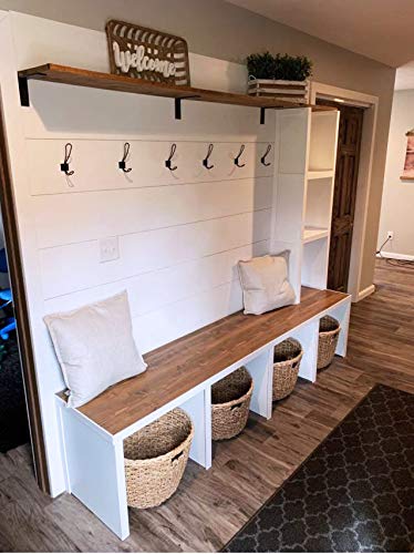 Heavy-Duty Shelf Brackets - Premium Construction Grade 1/4" (6mm) Thick Steel - Matte Black Iron Finish for Modern Farmhouse Rustic Open Shelving w/ Hardware, 4-Pack (L Bracket 8" x 6") - size: 8" x 6", style: L Bracket