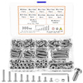 300 Pcs M6 Nuts and Bolts Assortment Kit, Pan Head Machine Screws, Hex Button Head Socket Cap Screws, Bolts and Washers, Stainless Steel Metric Screw Assortment, Fully Threaded - size: M6