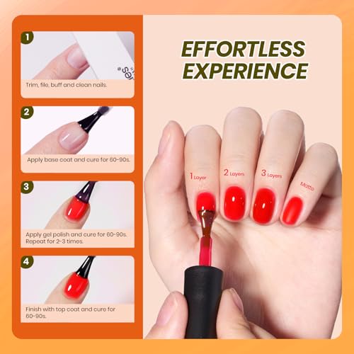 Beetles Jelly Gel Nail Polish Set, 6 Colors Fall Gel Polish Kit - color: 0-0-Autumn Prism