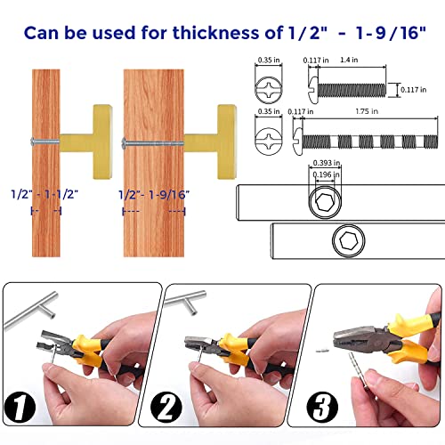 Ravinte 10 Pack Gold Square Bar Cabinet Knobs 2 Inch Kitchen Handles | Single Hole, Stainless Steel, Easy Install, Screws Included, Rust-Resistant, Kitchen, Bathroom, Drawers, Cabinets - color: Gold
