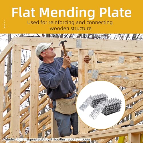10 Pack 6x12 inch Truss Mending Plate Fits for 8mm Nail Teeth - size: 6x12 inch