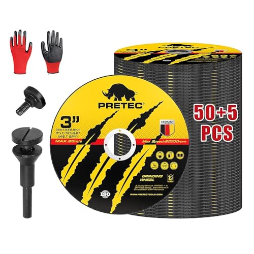 Cut Off Wheels 3 Inch, 55 Pack with Mandrel Kit for Die Grinder - size: 3 INCH