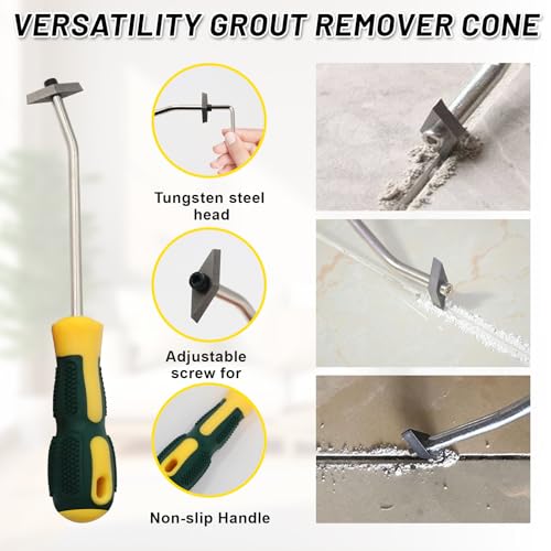 37 Pack Grout Removal Tool Kit, 3 Tile Grout Saws with 20 Extra Cleaning Blades, Hand Grout Saw and Caulk Remover Tool for Bathroom Showers, Ideal for Tile Grout Gap Cleaning and Repair