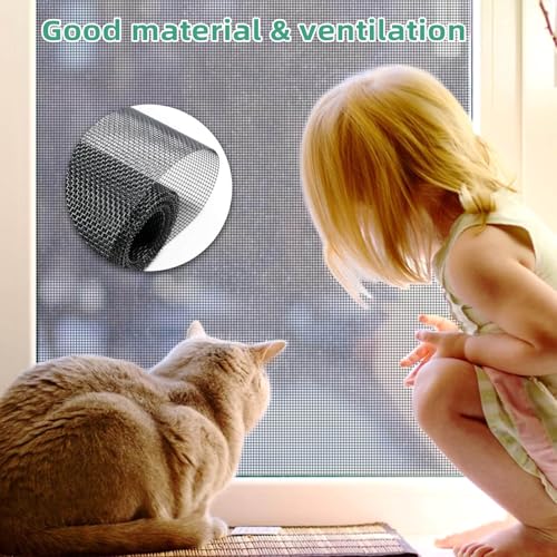 Pet Proof Window Screen Replacement Mesh, 39“ x 100" Rolled Packing Upgraded Thicken Charcoal Screen Door Mesh DIY for Sliding Pet Screen Door Repair and Porch, Patio - size: 39"x100"Roll