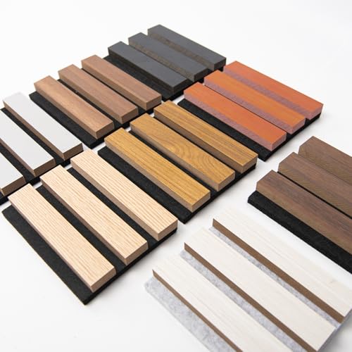 Art3d 3D Textured Soundproof Wood Slat Wall Panel, 6 x 4.7 in, Sample Pack - color: Samples Pack, size: 6 * 4.7 inch