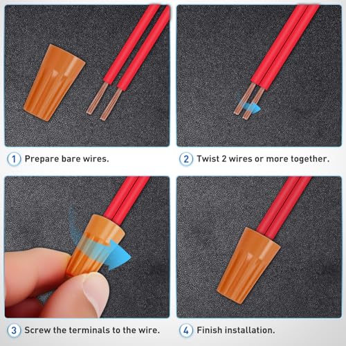 Nilight 120PCS Orange Wire Connectors Kit 18-16 AWG Electric Wire Caps - color: 120PCS 18-16# Wire Caps