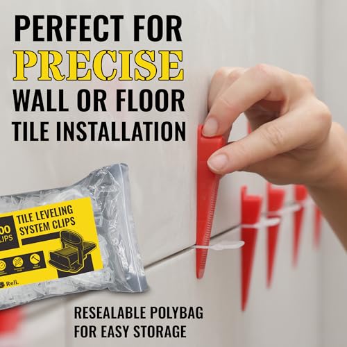 Reli. Tile Spacers 1/8 Inch 1200 Pcs | Lippage Free Tile Leveling Clips