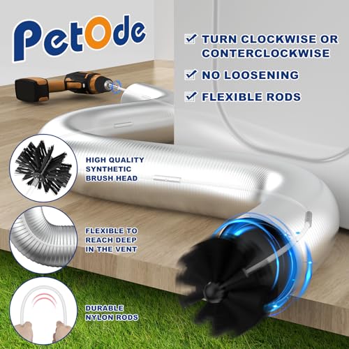 PetOde 32 Feet Dryer Vent Cleaner Kit, Flexible Lint Remover - size: 32 feet