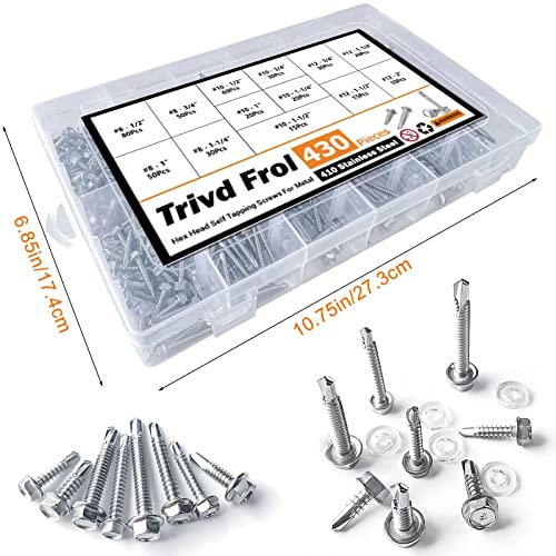Trivd Frol 430PCS Self Tapping Screws Assortment Kit