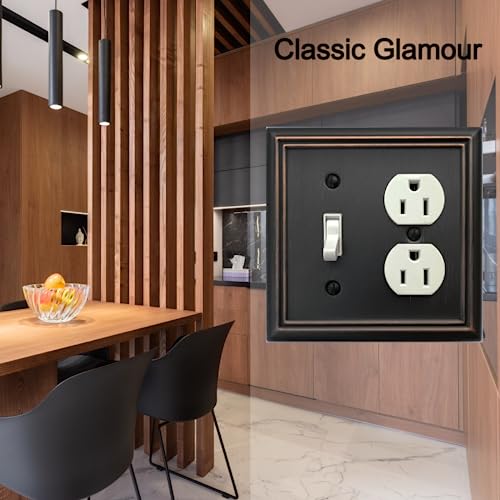 OKAWYC Toggle/Duplex Light Switch Cover Adler Metal Wall Plate, 2-Pack Aged Bronze 2 Gang, Light Switch Cover Outlet Cover Decorative Wallplate, Durable - style: Toggle/Duplex 2PK