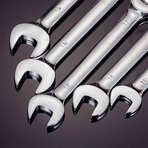 Qnkaa Flexible Ratchet Wrench Set 12pcs 8-19mm Spanner Gear Ring Ratcheting Combination Flexi Wrench Kit Metric Flex Head - size: 12-Piece Metric Set