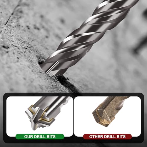 1/2x39 SDS-Plus Rotary Hammer Drill Bit, Carbide Tip 4-Cutter for Brick,Stone & Concrete - size: 1/2x39"