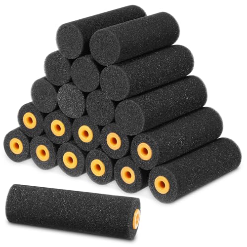 20 Pack 4 Inch Foam Paint Roller Covers High Density Foam Roller Paint Covers for Smooth Painting on Walls Trim Furniture Home DIY Projects
