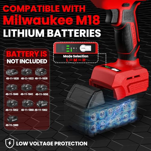 Cordless Reciprocating Saw for Milwaukee Battery, 3 Variable Speed 0-3500 Brushless Motor, Tool-free Blade Change, 4 Saw Blade Potable Recipro kit for Wood/Metal/PVC Cuts - Tool Only