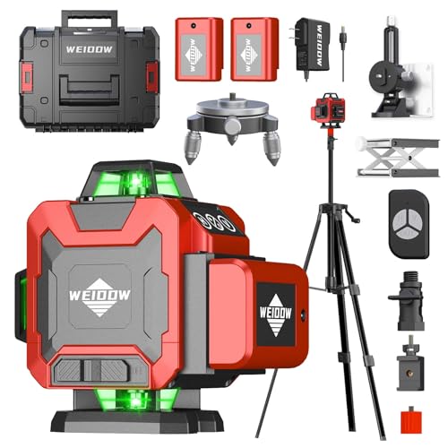 weiddw Laser Level Kit, Plastic & Aluminum, Tripod, Dual Battery, Long Life - size: XL