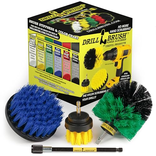 Drillbrush Shower Scrubber Drill Attachment - Car Detailing Tools - - color: Yellow, Green, Blue