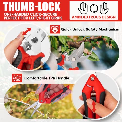 3PC Gardening Tool Set, 7 inch Folding Saw, Pruner & Shears