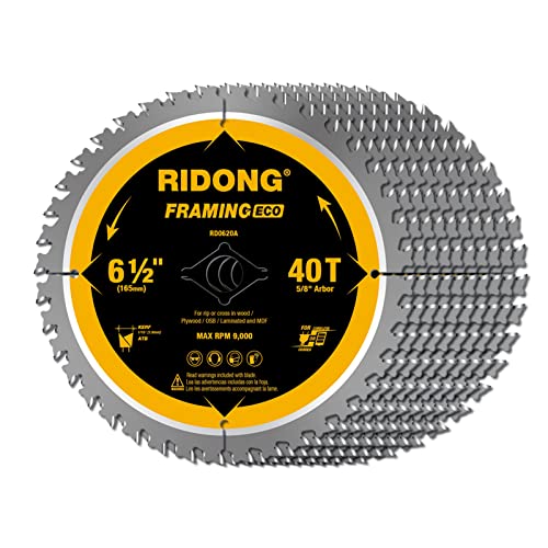 6-1/2 Inch 40 Tooth Circular Saw Blade with 5/8 Inch Arbor ATB Finishing for Wood Cutting(10-Packs) - size: 6-1/2" 40T (10 packs)
