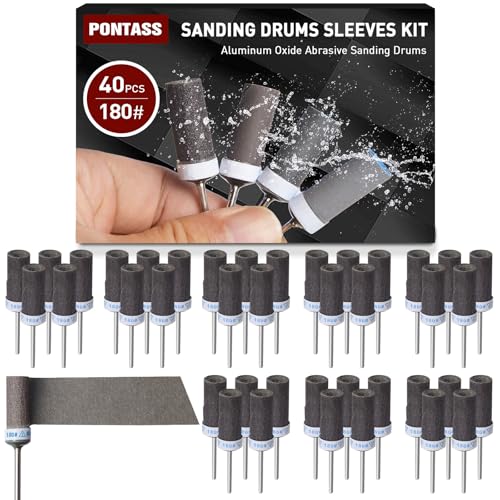 40 Pcs 180 Grit Sanding Drums for Rotary Dremel Tool - style: 180 Grit 40 Pcs