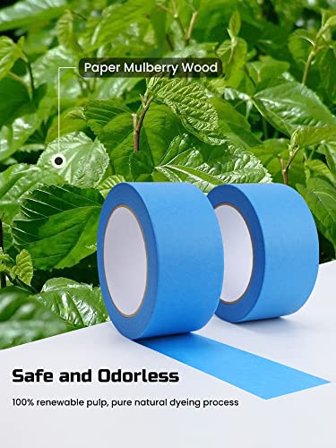 Lichamp Blue Painters Tape, 2 Bulk Pack 1.9 inch by 55 Yards Paper Tape | By 55 Yards Paper Tape, Blue Tapes for Crafts Arts