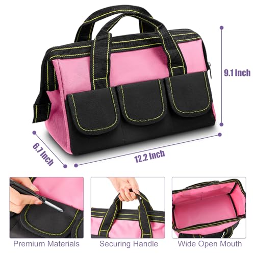 Sanwuta 3 Pack 13 Inch Tool Bags, Classic, Red, Pink, Light Purple - color: Red, Pink, Light Purple, size: 13 Inch, style: Classic
