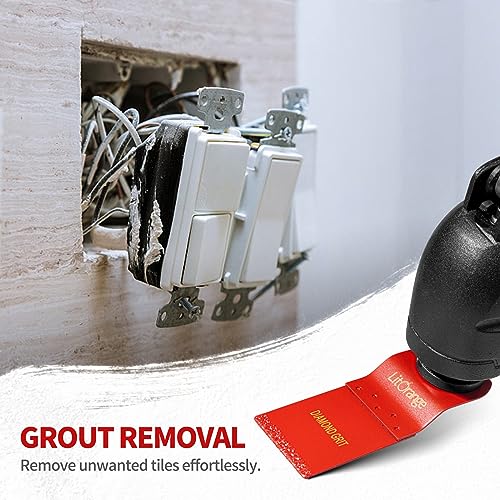 Litorange 4 Pcs Diamond Oscillating Blades, Oscillating Multi Tool Diamond Saw Blades for Grout Removal, Flush Cut, Cleaning Mortar - size: 4 Pcs Multi Tool Blades