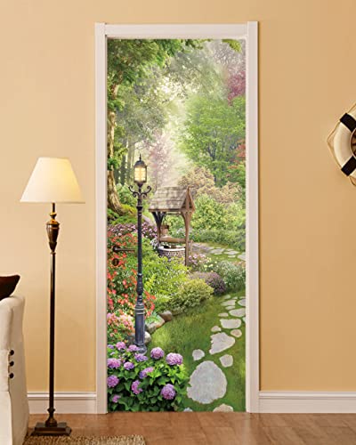 FLFK Door Mural Sticker - Scenic,Peel and Stick,Combined Size 32"x80",Split into 2 Pieces - color: Mt4782, size: 32"x80"