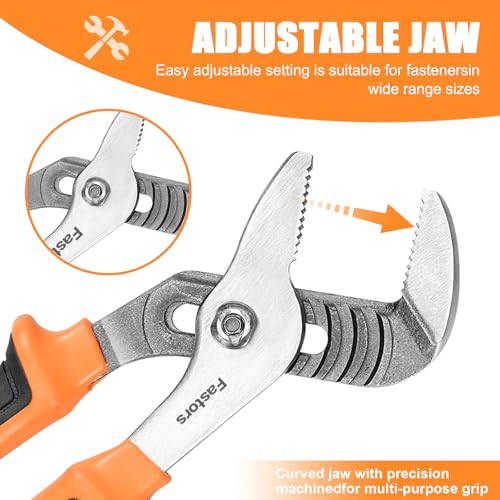 7-Pack Adjustable Wrench & Joint Pliers,Tongue and Groove Plier Set with Adjustable Wrench Set for Home Repair,Forged Steel Anti-Slip Comfortable Grip Handle