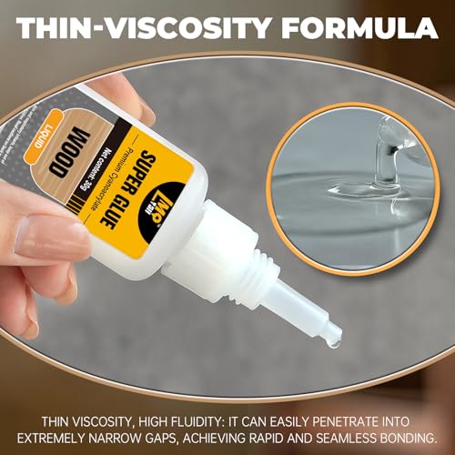 Wood Super Glue 60 Gram, Thin Liquid CA Glue for Woodworking Furniture Repair Wooden Crafts Carpenter, Clear High Strength Cyanoacrylate Adhesive Instant and Strong Bond Superglue for Everything - size: 2oz-thin