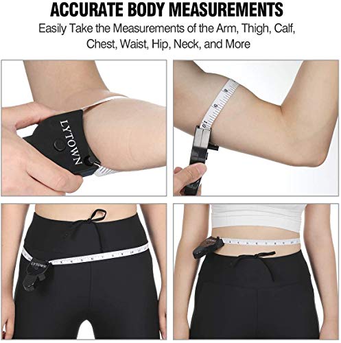 2PCS Tape Measure Body Measuring Tape 60inch (150cm), Retractable Measuring Tape for Body Measurement & Weight Loss, Accurate Body Tape Measure for Fitness, Tailor, Sewing, Handcrafts, Clothes - color: Black
