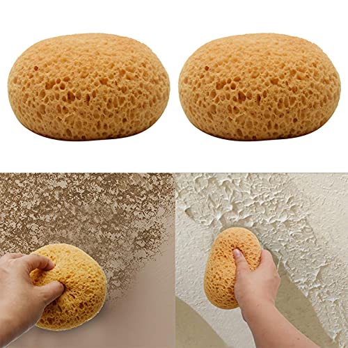 Texture Sponge w/Scraper, Home Decor Drywall Texture Patch Sponge for Wall Texture Repair/Drywall Repair/DIY Painting Ceiling, Washable & Reusable(Size:2 pcs)