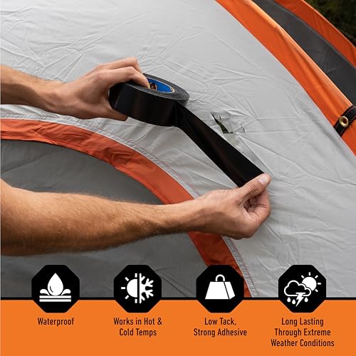 Gorilla All Weather Duct Tape, Black, 1.88" x 25 yd | UV Resistant | Waterproof | For Outdoor Repairs | 2-Pack, Pack of 6 - size: 12 - Pack