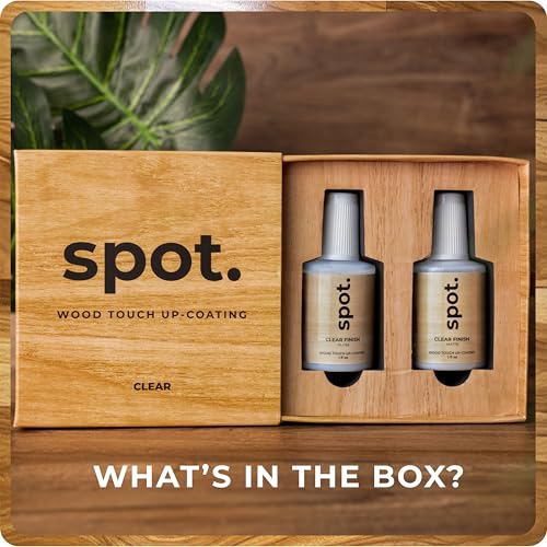 Clear Coat for Wood Stain Repairs, Brush-On Matte and Gloss Finish, Sealing and Sheen Matching, Interior and Exterior Wood, 2 fl oz Total by spot. - color: Clear