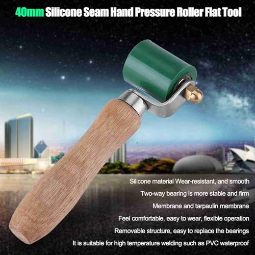 40mm Silicone Hand Pressure Roller, High Temperature Resistant Seam Hand Pressure Roller for Roofing PVC Welding Tool