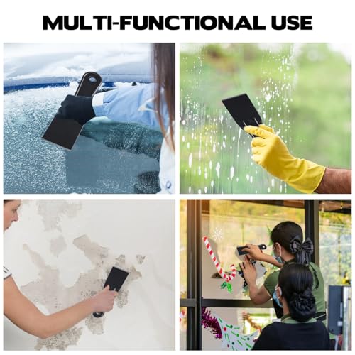 40 Pcs Plastic Putty Knife 2" Black Flexible Putty Knife Scraper Plastic Flexible Paint Scraper Tool for Spackling Repairing Walls Pasting Plaster Removing Wallpaper Applying Mud